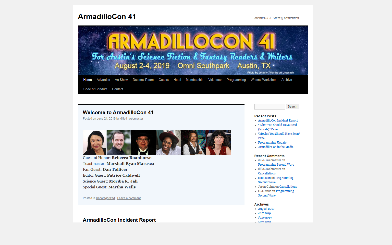 Screenshot of ArmadilloCon 41 | Austin's SF & Fantasy Convention
